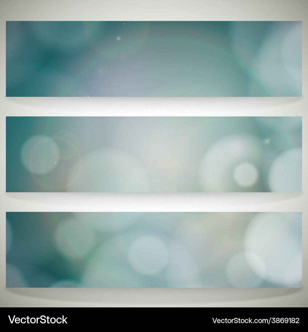 Blurry backgrounds set with bokeh effect abstract vector image
