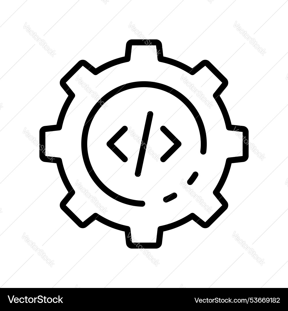Coding icon outline style design isolated Coding icon outline style design isolated Vector Image