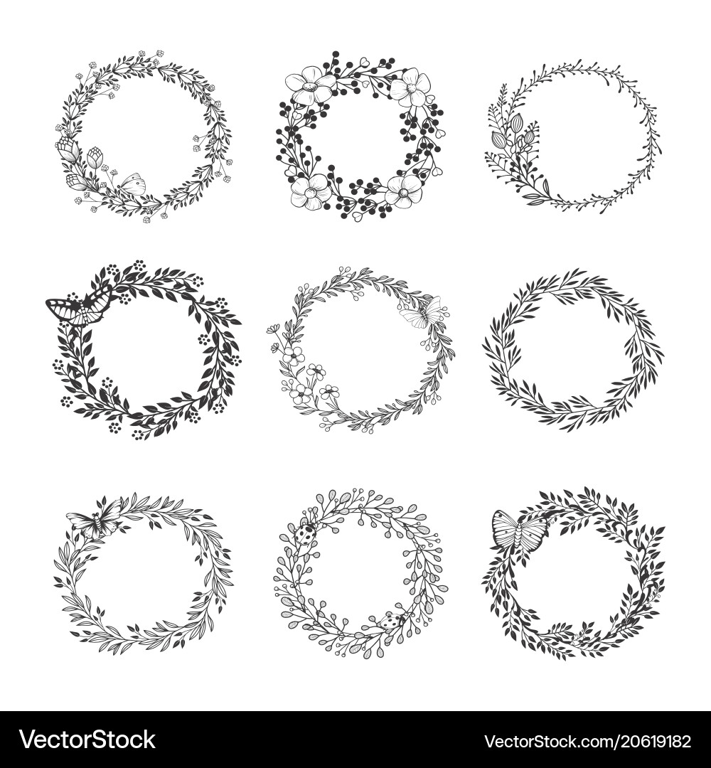 Elegant Wreath Collection vector image