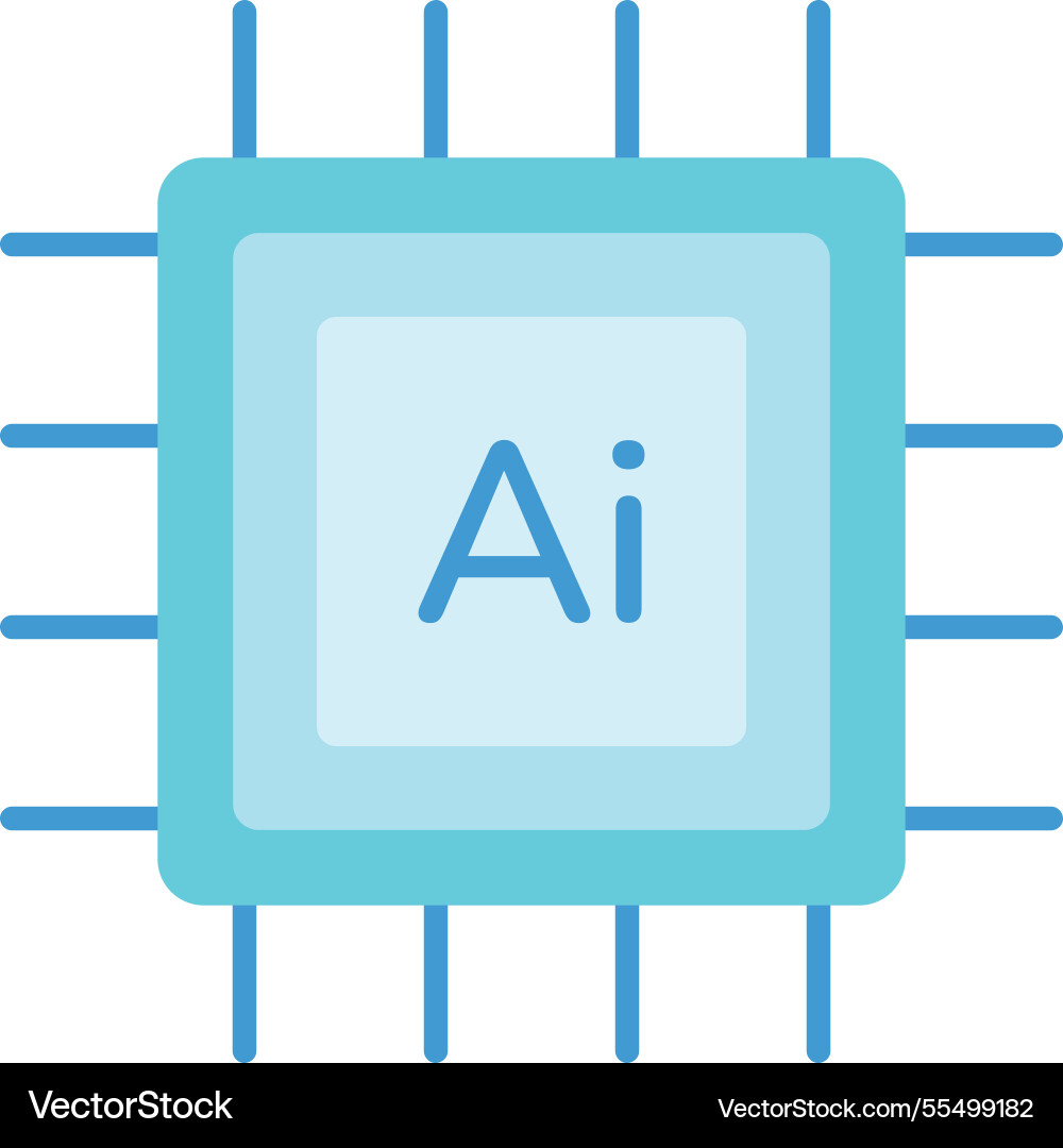 Generative ai microchip icon Vector Image