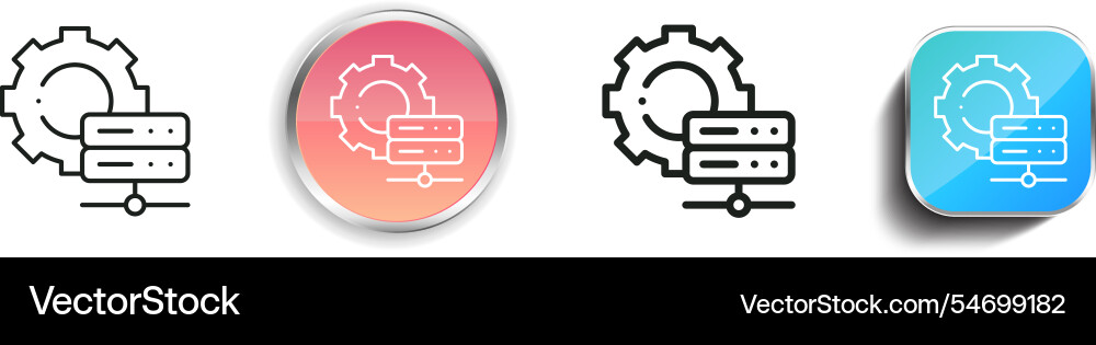 Hosting icon thin linear regular and button style Hosting icon thin linear regular and button style Vector Image