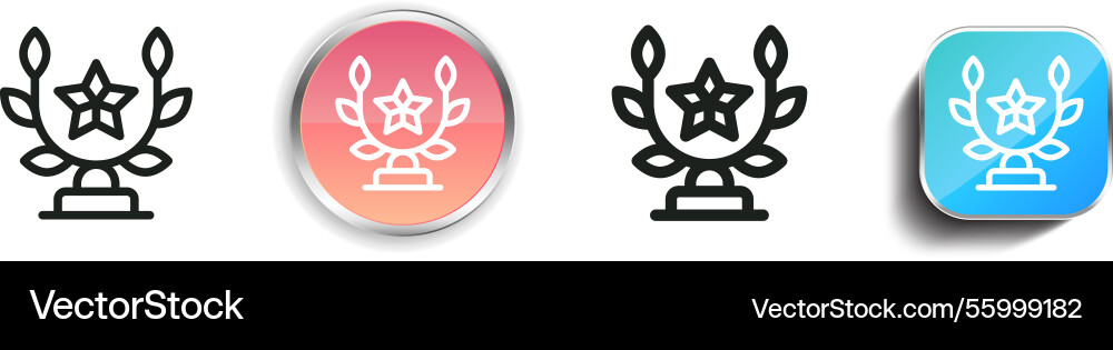 Laurel wreath icon thin linear regular and button vector image