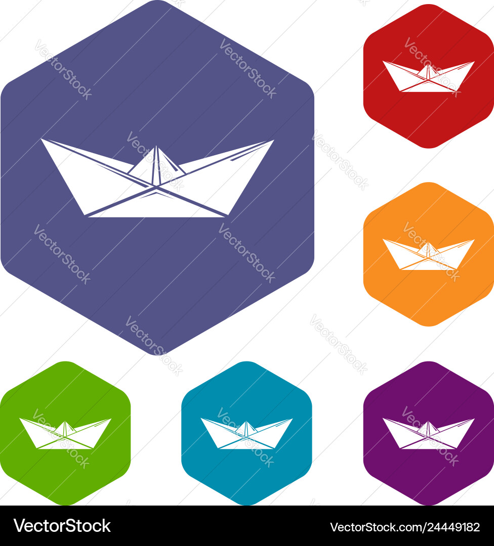 Origami Boot Icons Hexahedron Origami Boot Icons Hexahedron vektorbild
