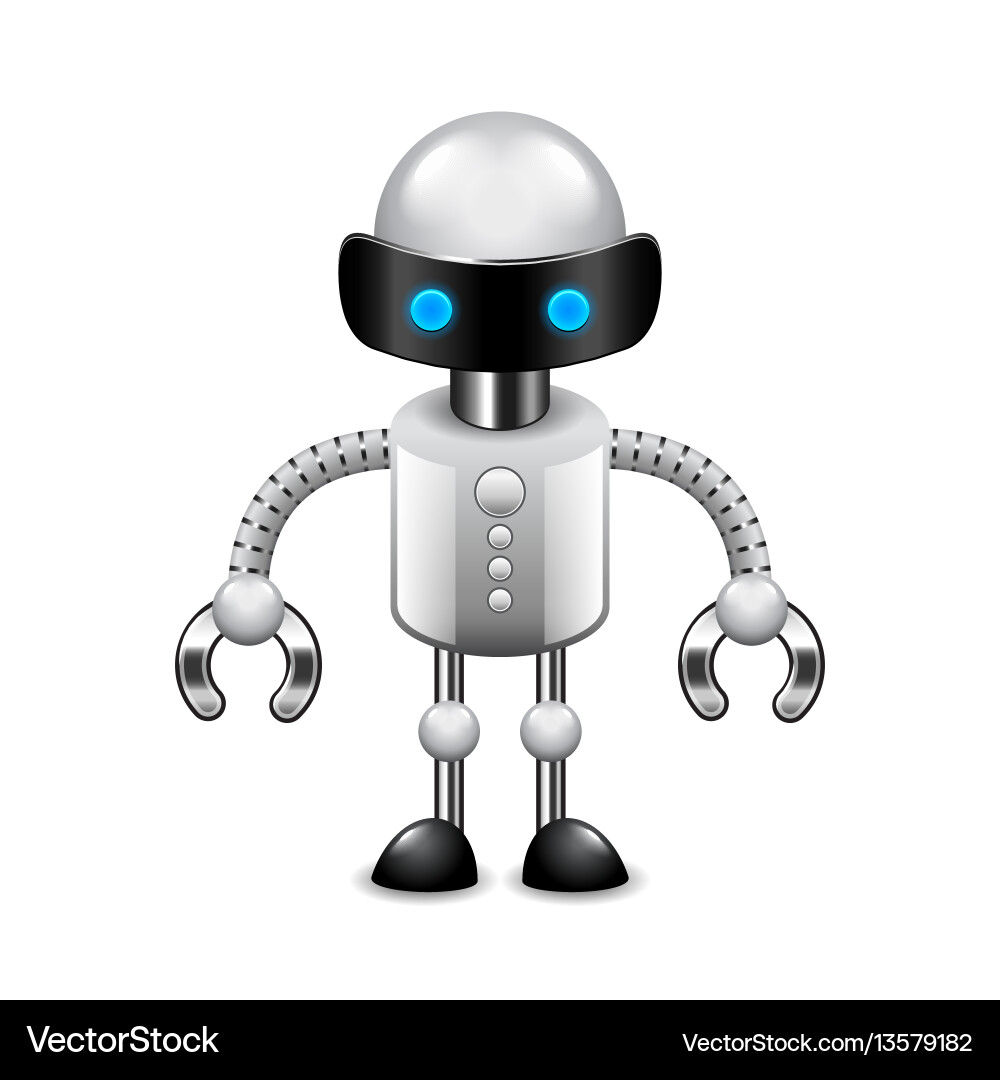 Robot with claws isolated on white vector image