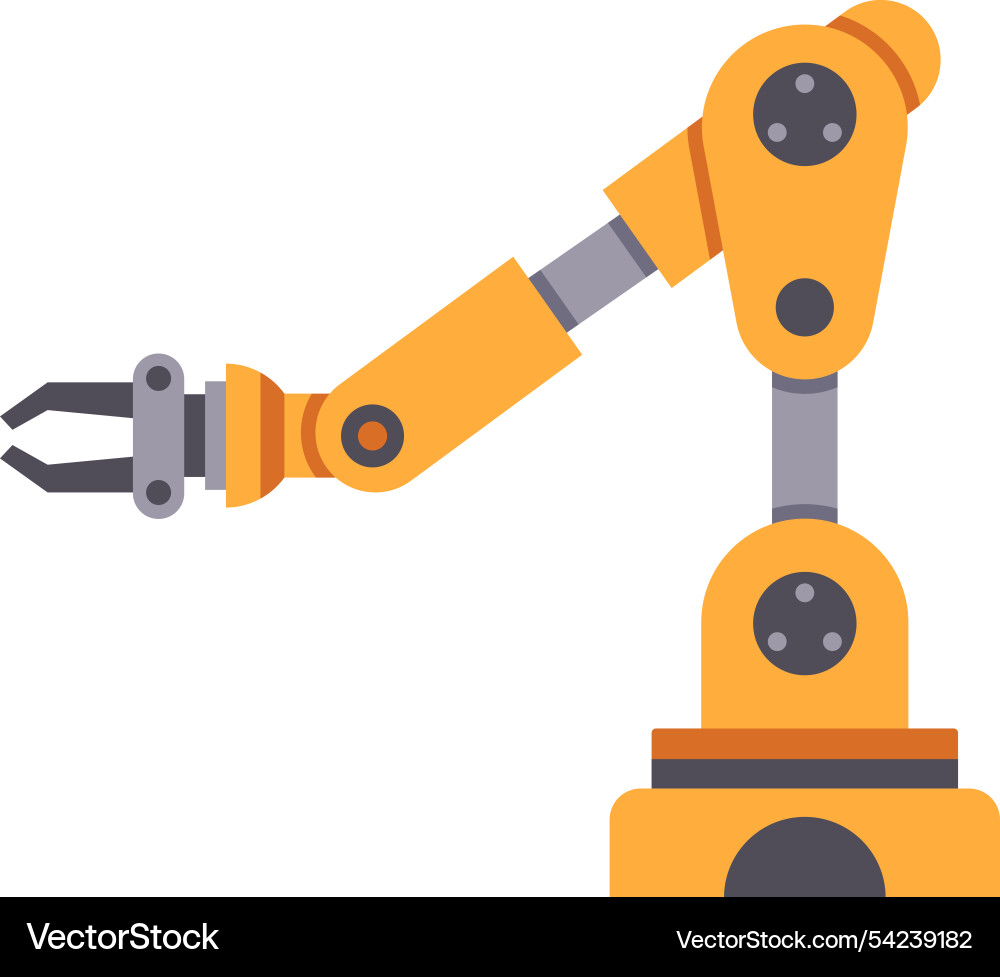 Robotic arm extending and gripping showcasing Robotic arm extending and gripping showcasing Vector Image