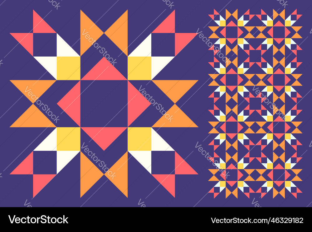 Set of patterned floor ceramic tiles abstract vector image