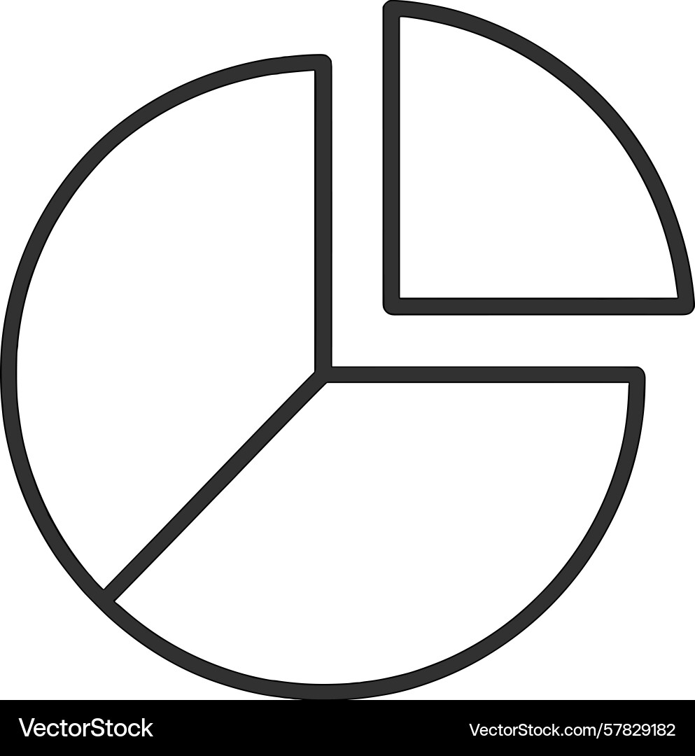 Visual representation of data in a simple pie vector image