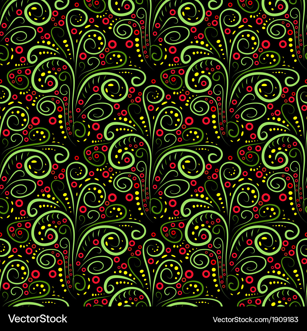 Abstract seamless floral curl pattern Vector Image