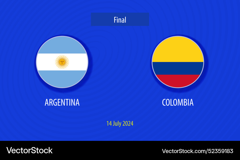 Argentina vs colombia soccer scoreboard broadcast Vector Image