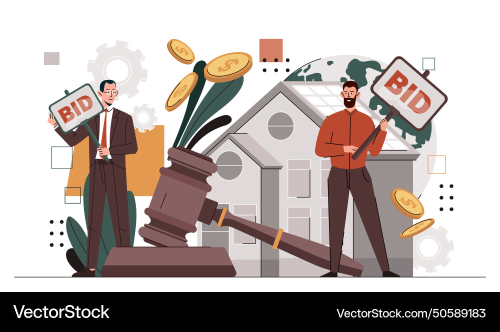 Auction house concept vector image