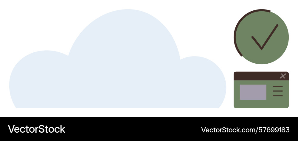 Cloud storage concept with checkmark and web Cloud storage concept with checkmark and web vector image