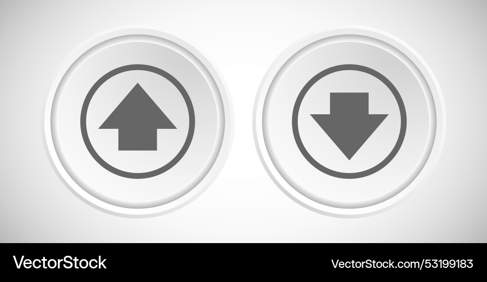 Download and upload arrow icon button set design Download and upload arrow icon button set design Vector Image
