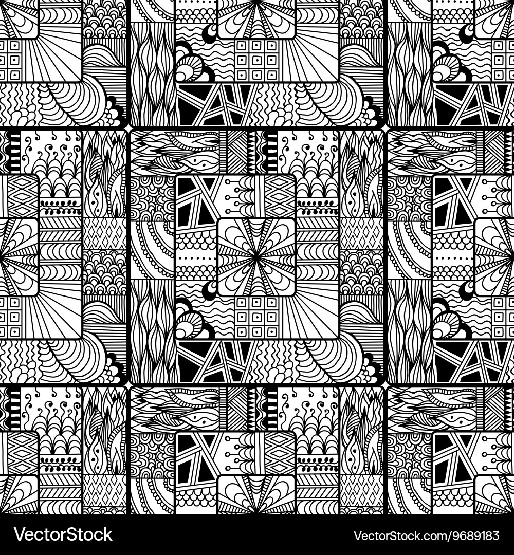 Entangle seamless pattern doodle mandala Vector Image
