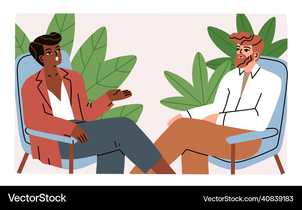 Interview Conversation - Host & Guest Vector Image