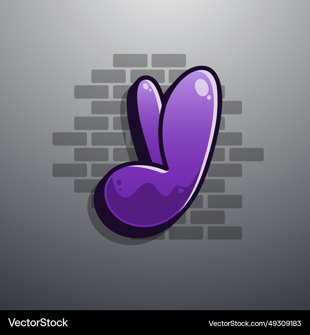 Letter y graffiti alphabet bubble vector image