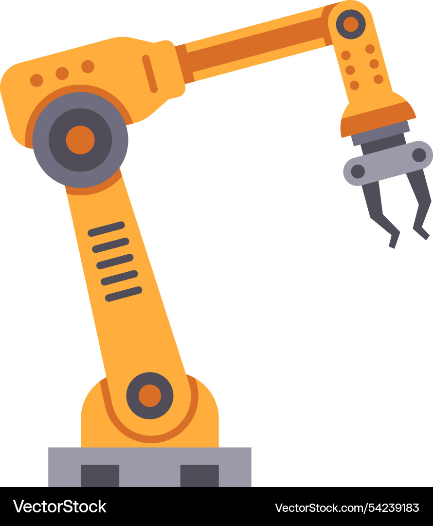 Modern robotic arm is picking up an object Modern robotic arm is picking up an object vector image