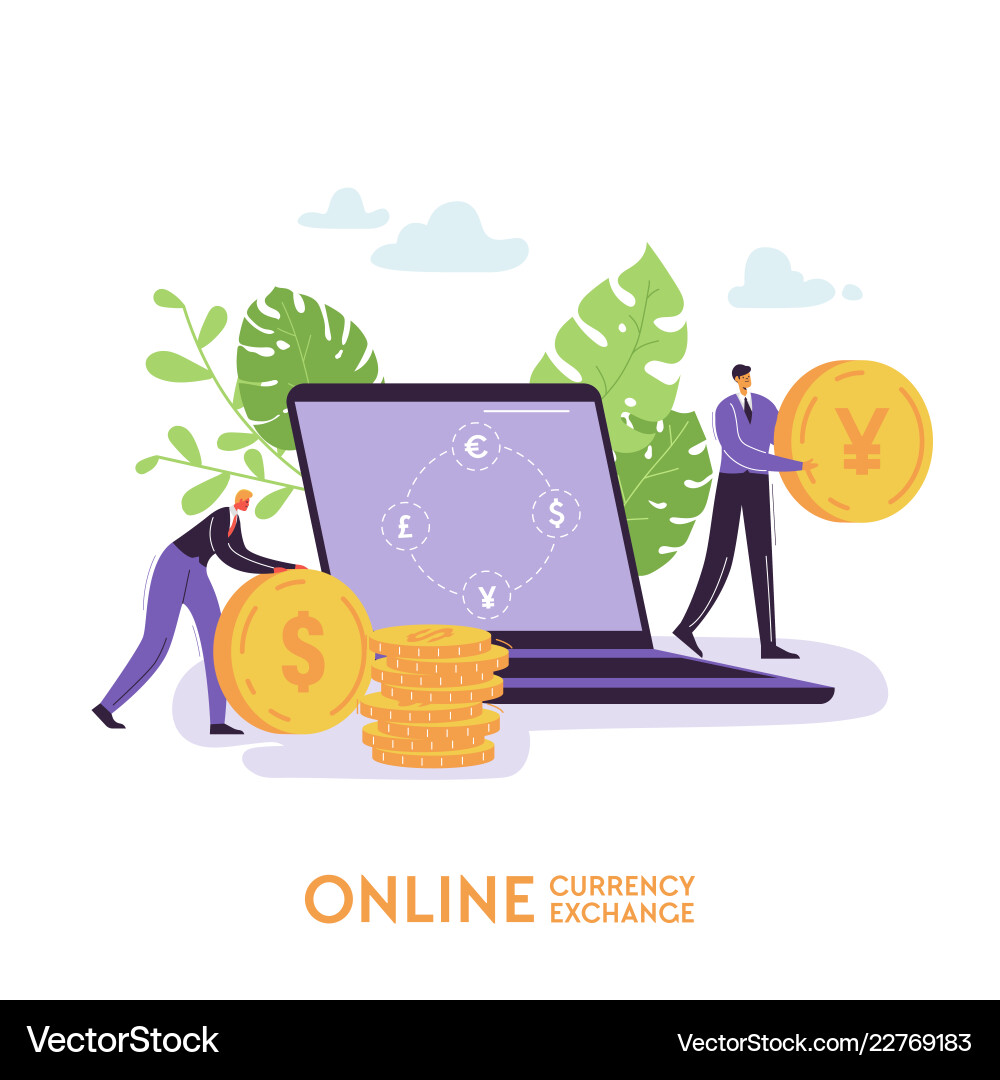 Online-Banking für mobile Wechselkurse Online-Banking für mobile Wechselkurse vektorbild