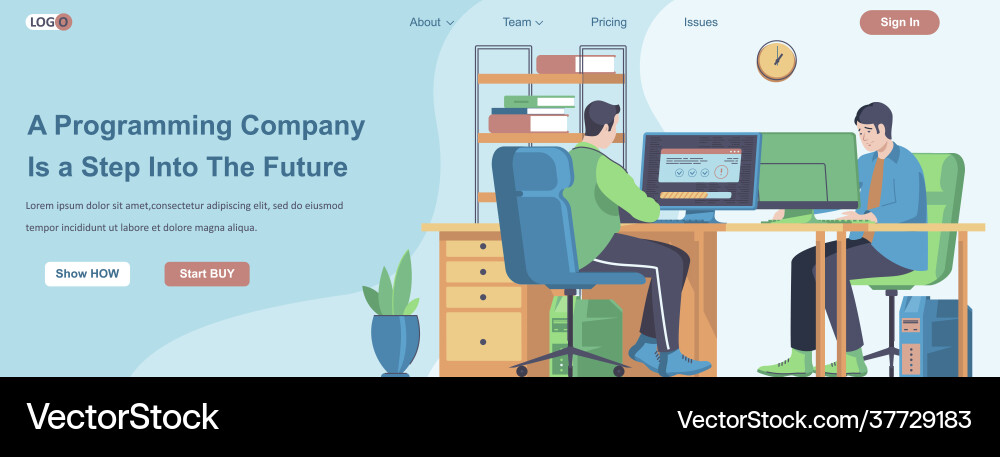 Programming company is a step into the future web vector image