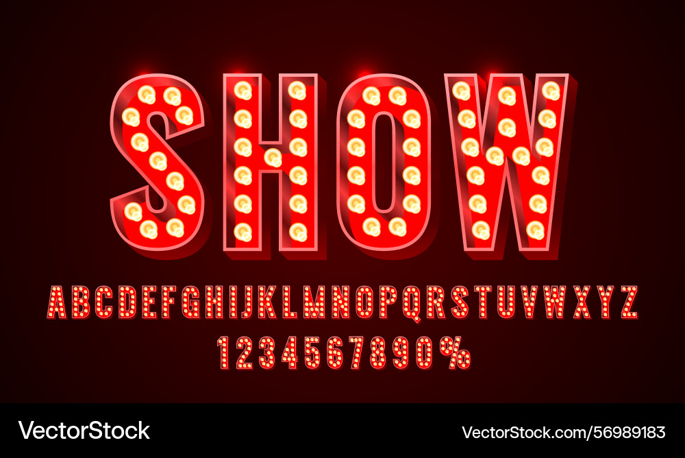 Show font set collection letters and numbers Show font set collection letters and numbers vector image