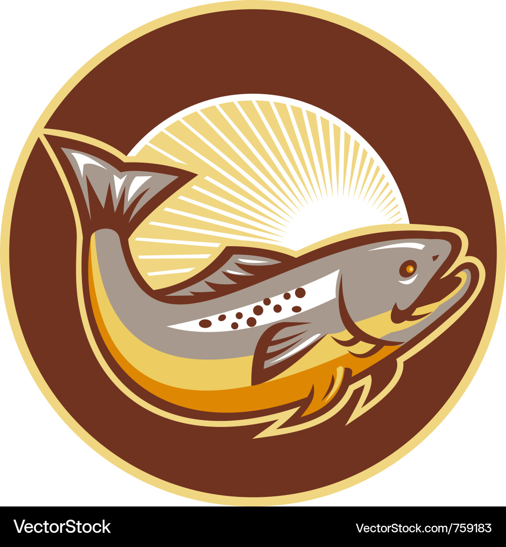 Speckled Trout Jumping vector image
