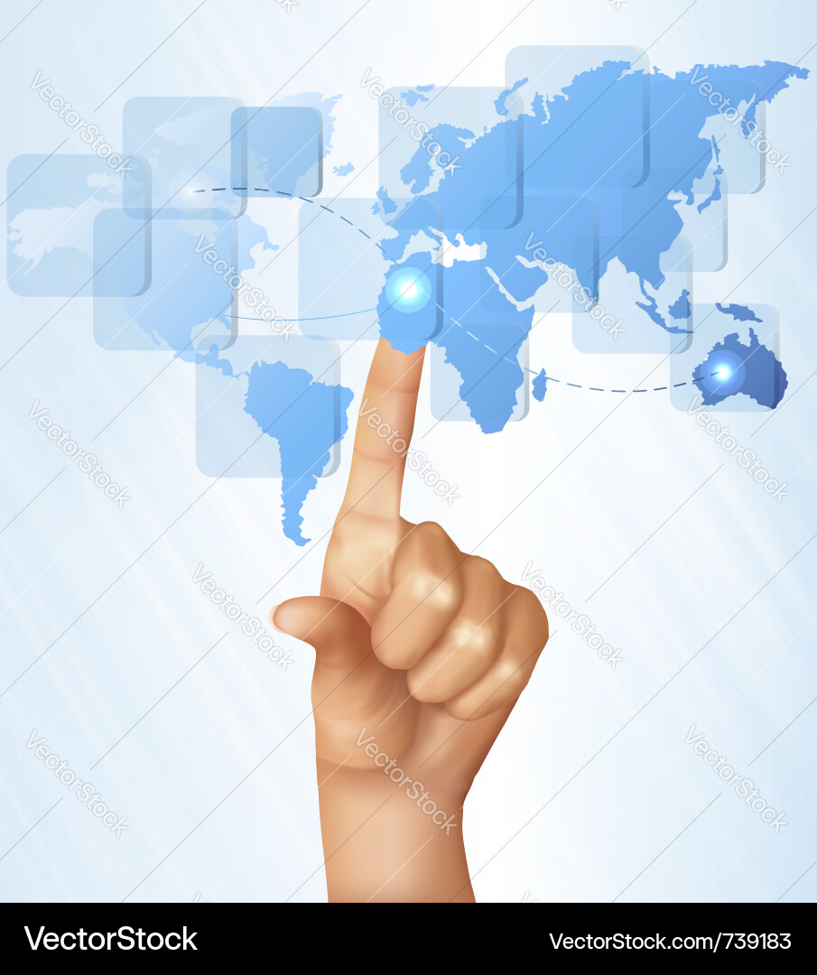 Touch Screen World Map Vector Image