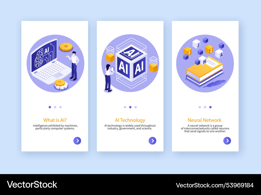 Ai artificial intelligence isometric app design Vector Image