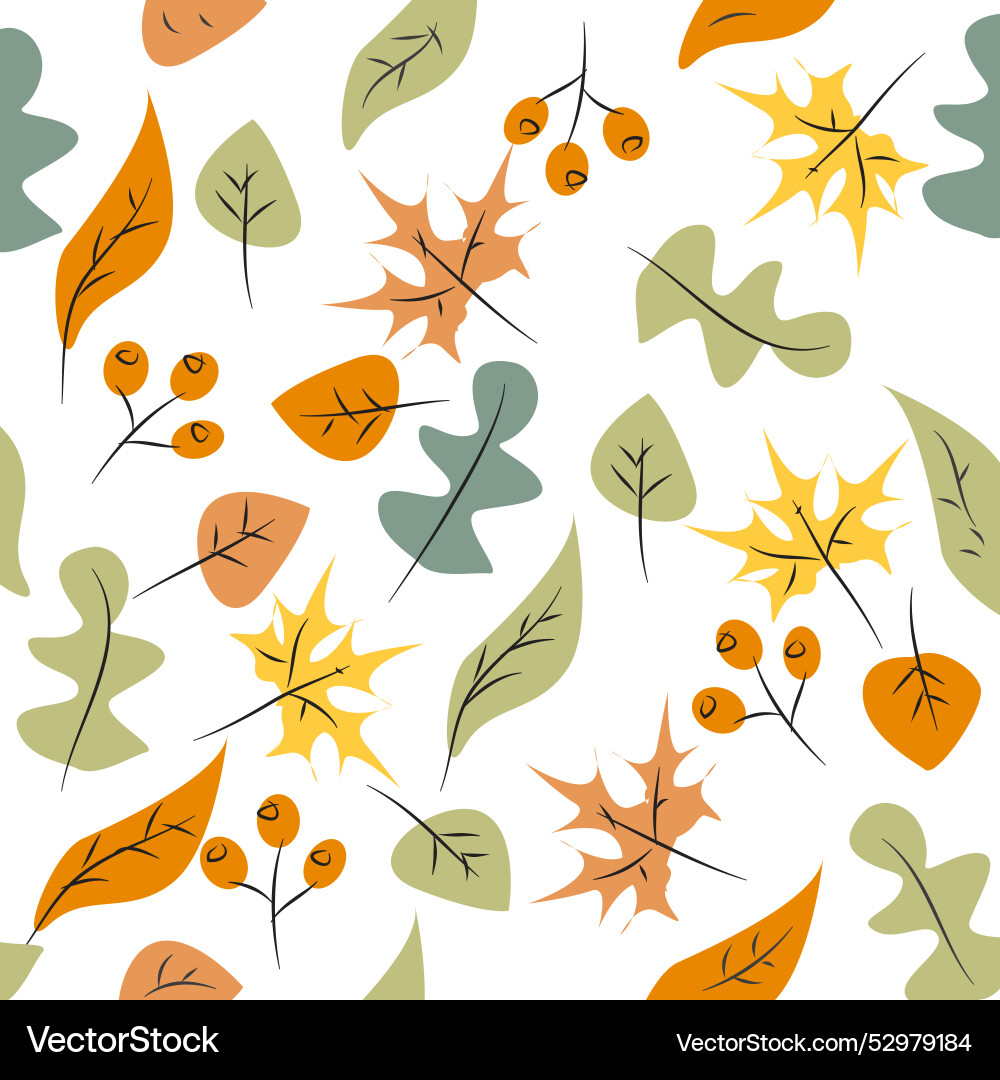 Autumn vibes pattern background vector image