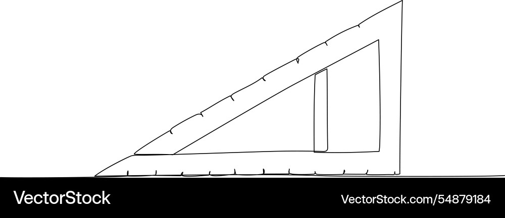Big triangular ruler for math lessons square Big triangular ruler for math lessons square vector image