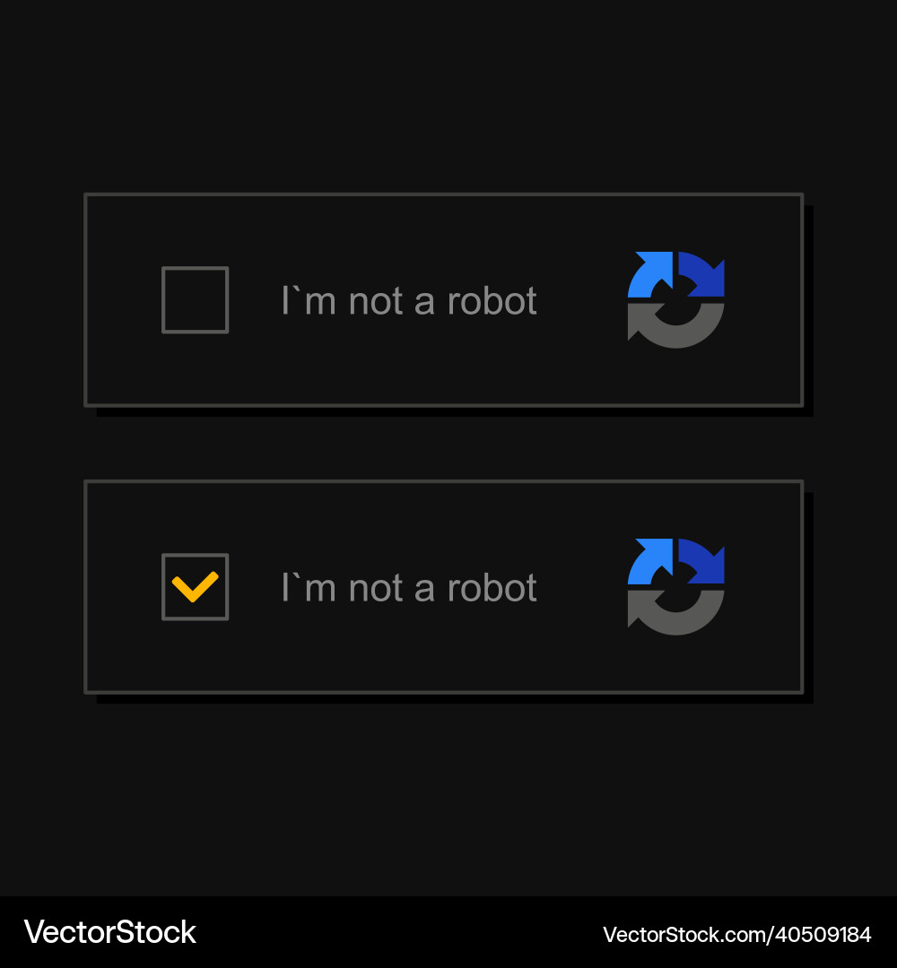 Captcha: I Am Not a Robot vector image
