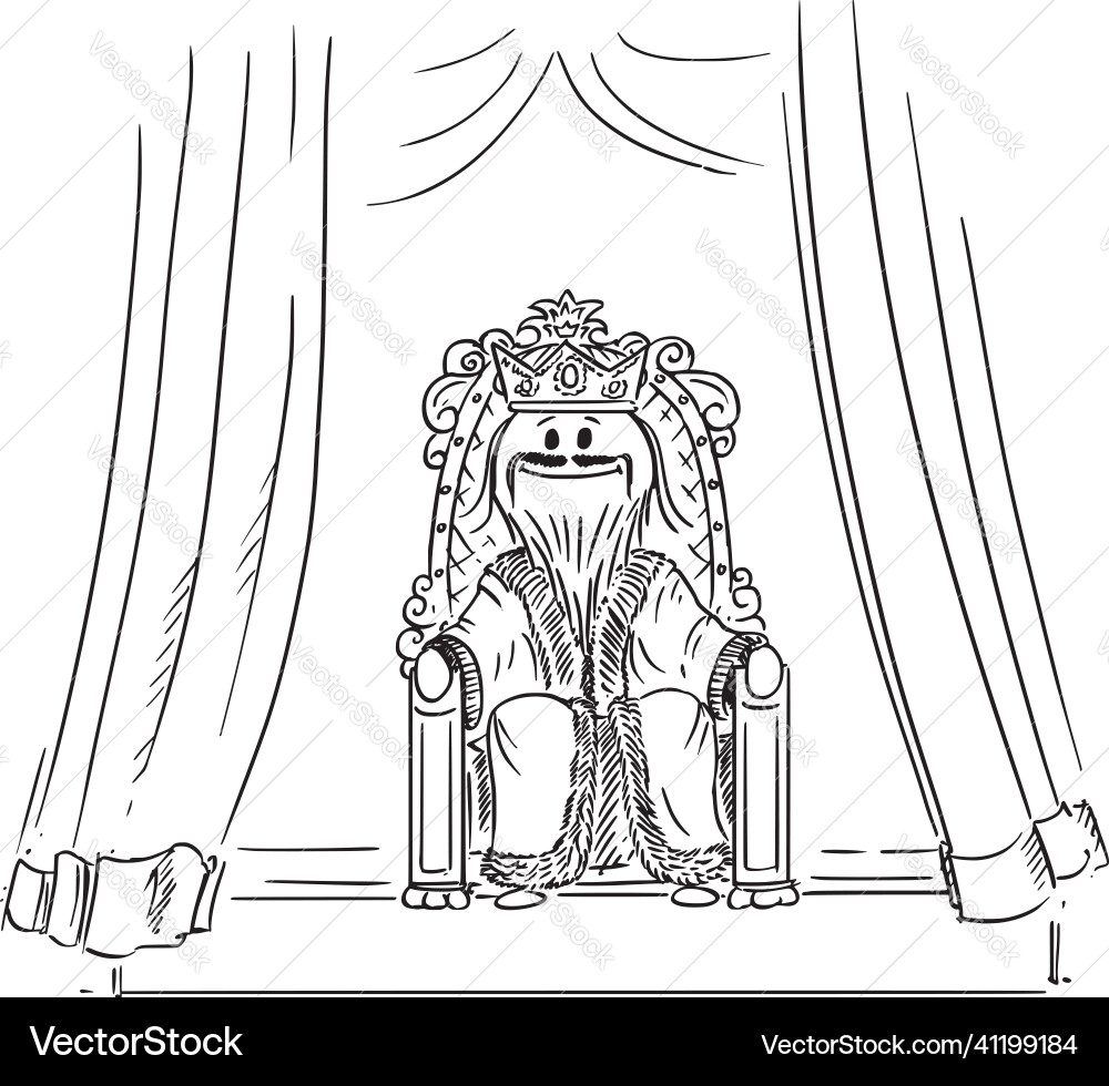 Cartoon King on Throne – Royalty-Free Vector | VectorStock, image size:1000x980