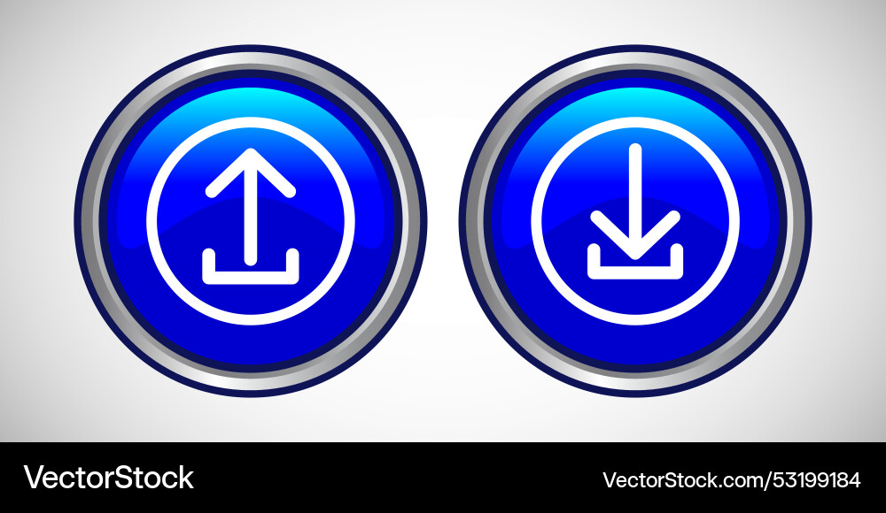 Download and upload arrow icon button set design Vector Image