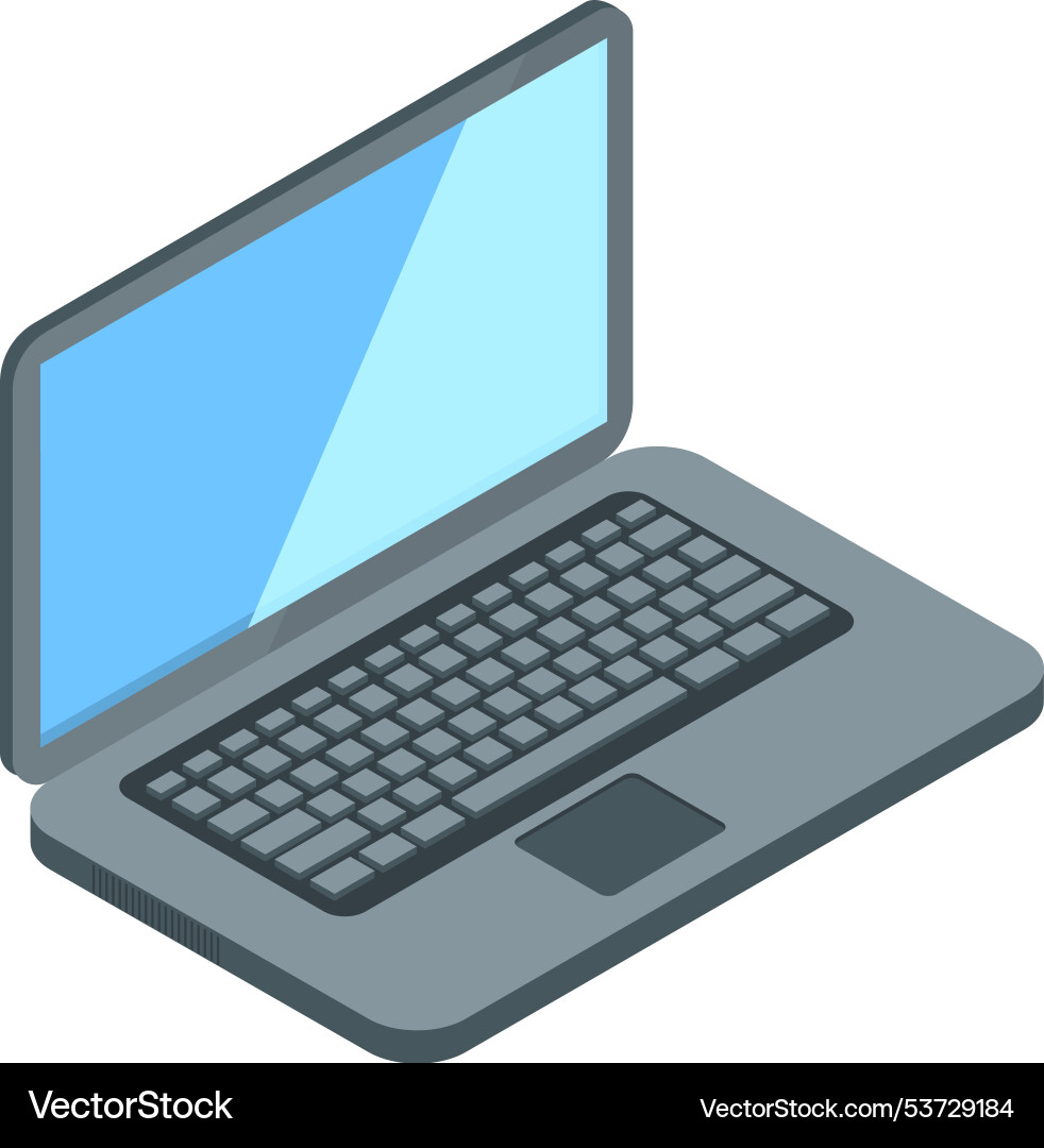 Laptop isometric icon computer symbol notebook Laptop isometric icon computer symbol notebook vector image