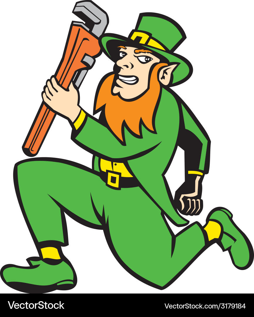 Leprechaun Wrench Runner Vector Image