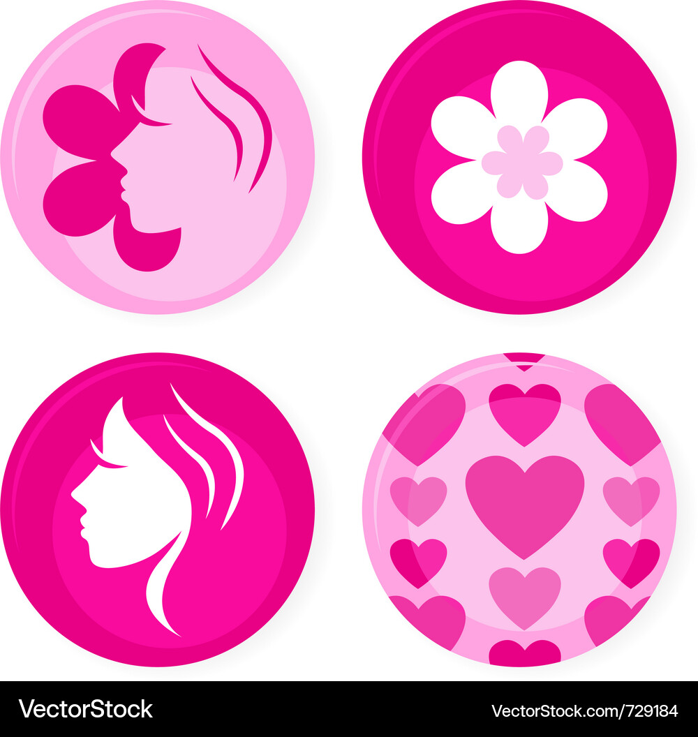 Pink Feminine Badges & Symbols Vector Image