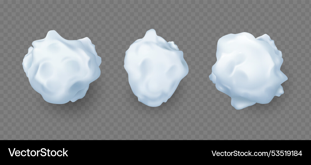 Realistic snow spheres snowballs collection Realistic snow spheres snowballs collection vector image