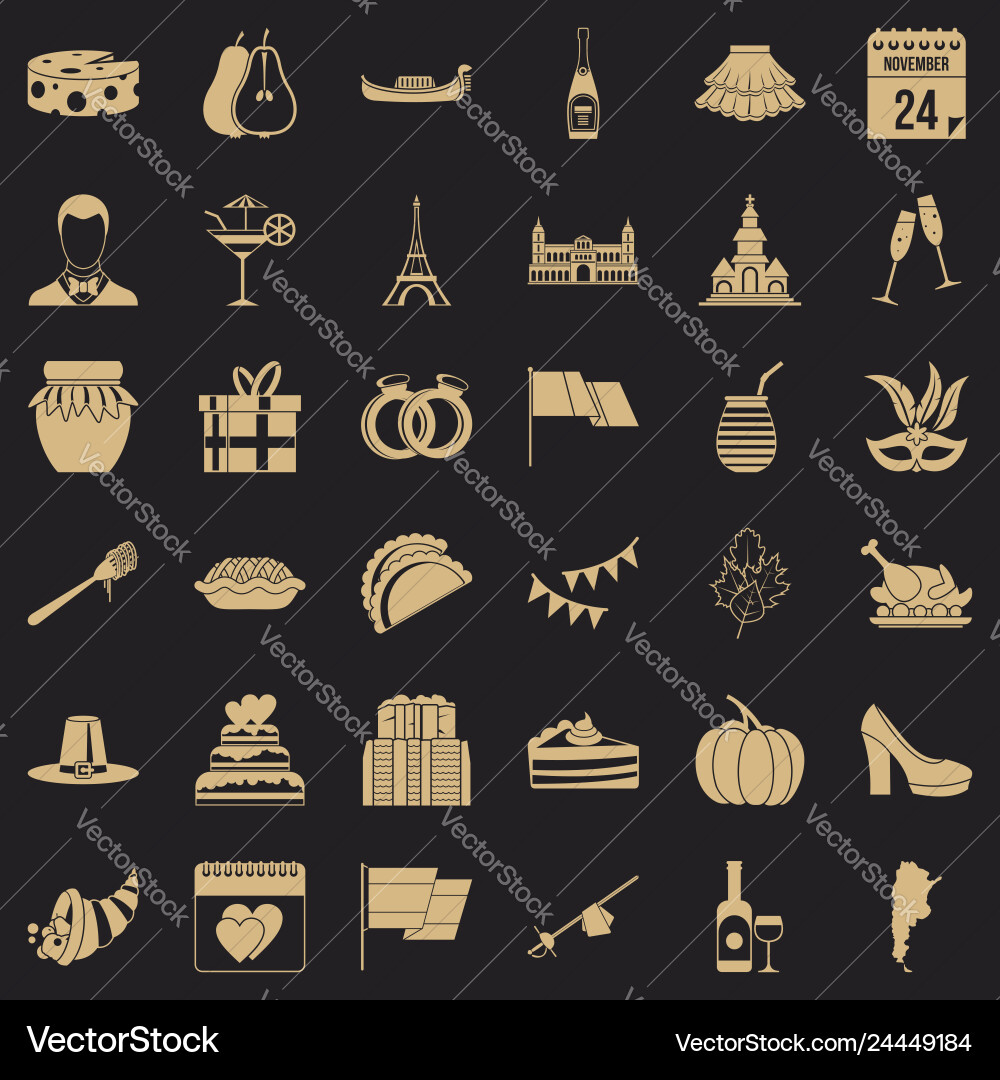 Red wine icons set simple style Red wine icons set simple style vector image