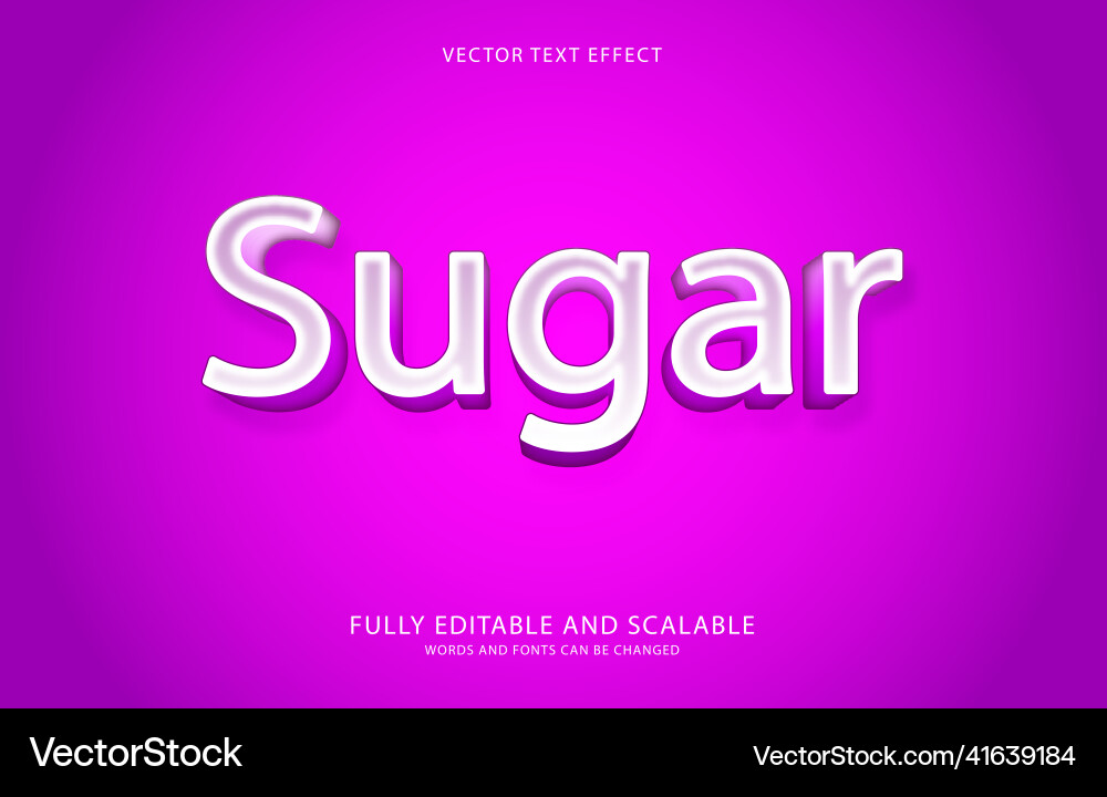 Sugar Text Effect - Editable Style Vector Image