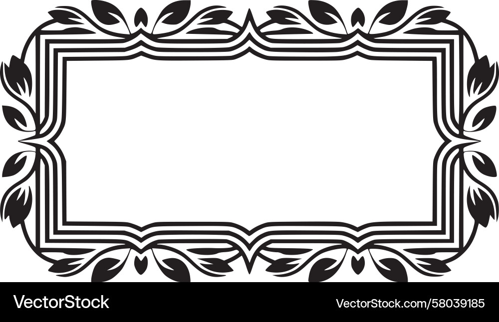 Botanical Frame with Leaf Pattern Vector Image
