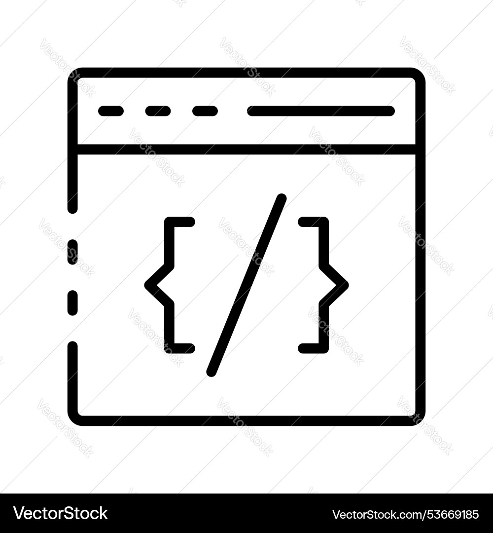 Coding icon outline style design isolated Coding icon outline style design isolated Vector Image