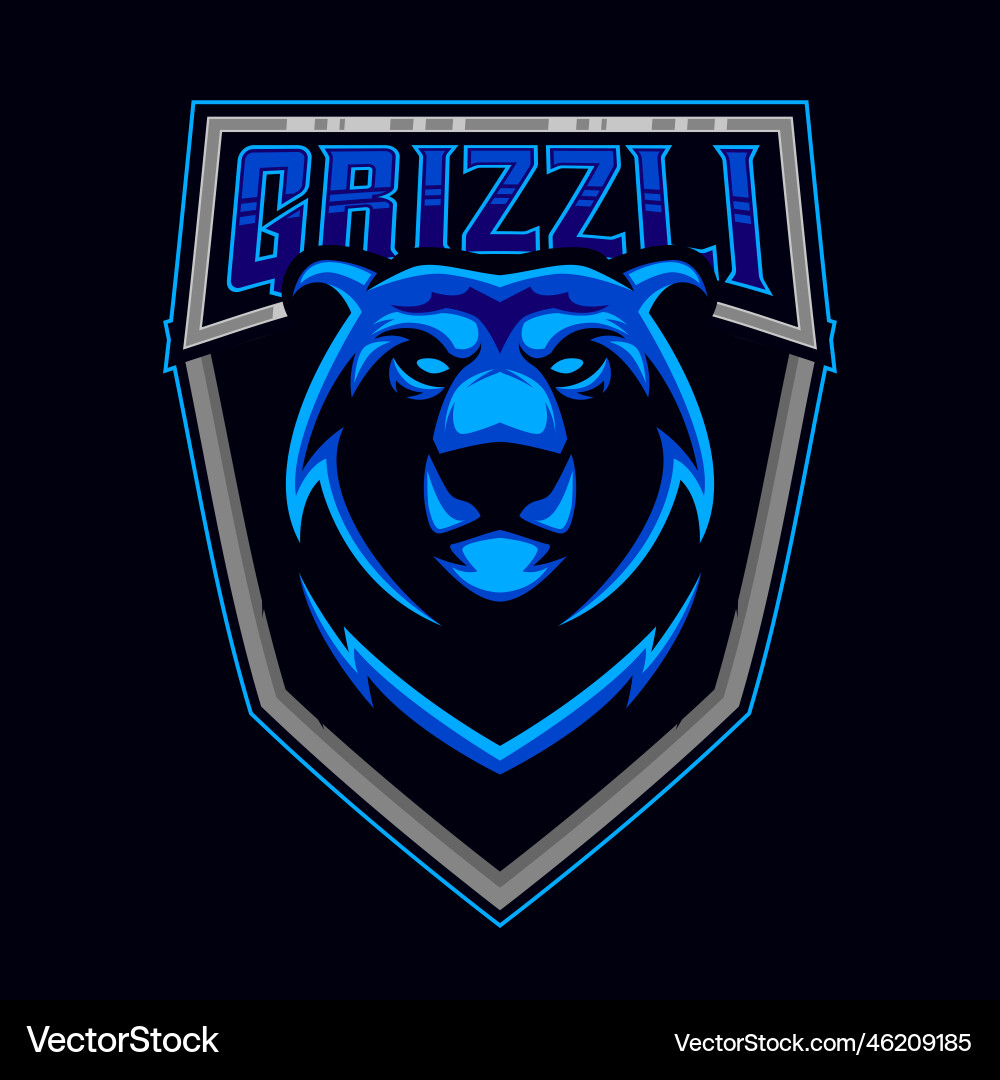 E-Sports Bear Mascot Logo Vector Image