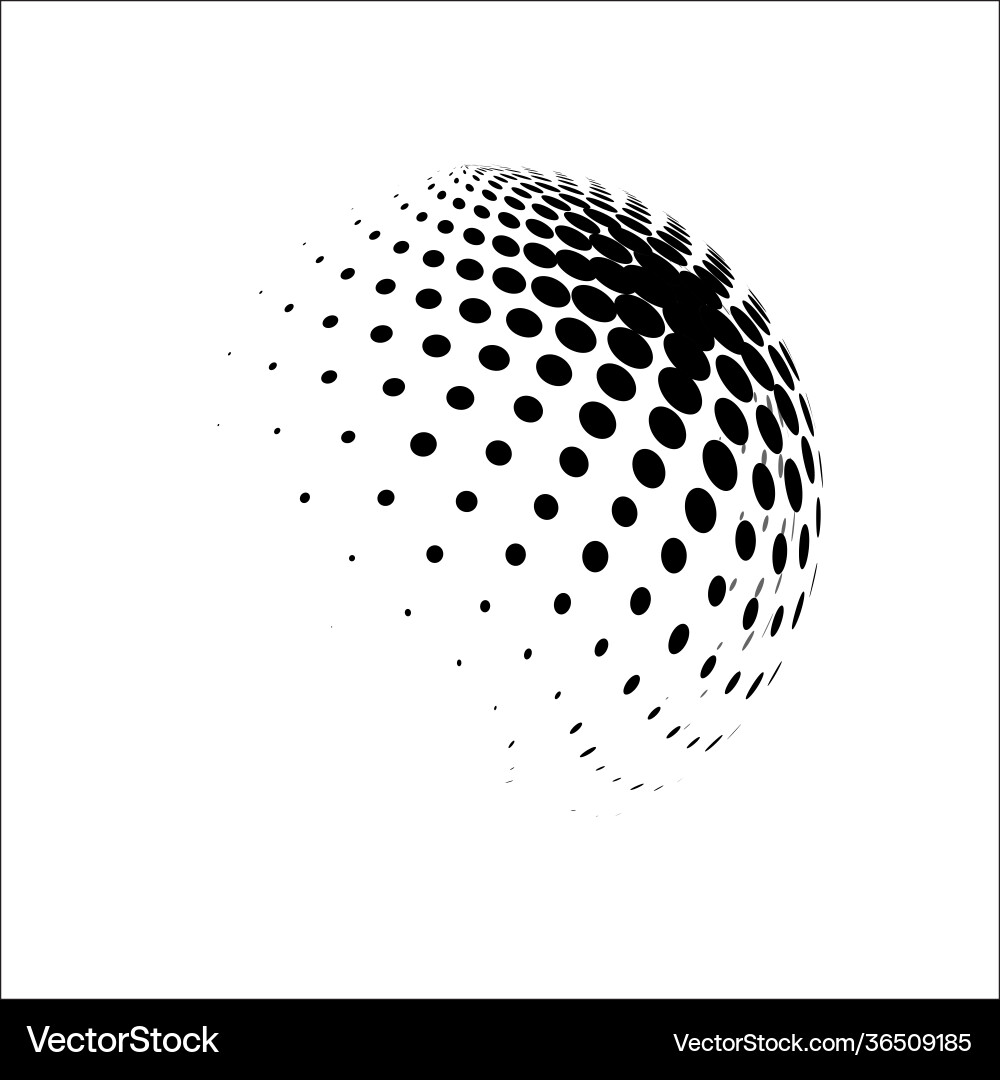 Halftone sphere dotted circle vector image