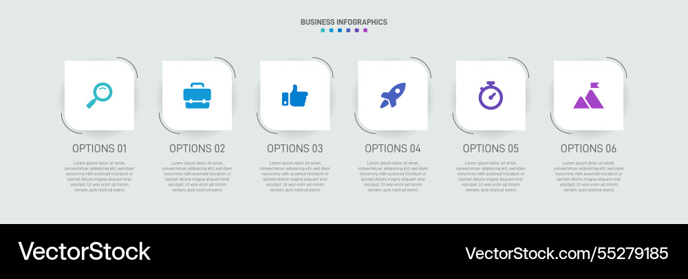 Horizontal progress bar featuring 6 arrow-shaped Vector Image
