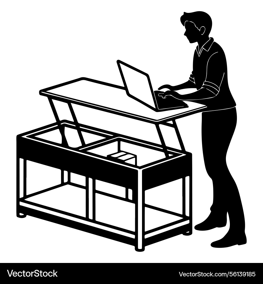 Man working on computer Vector Image