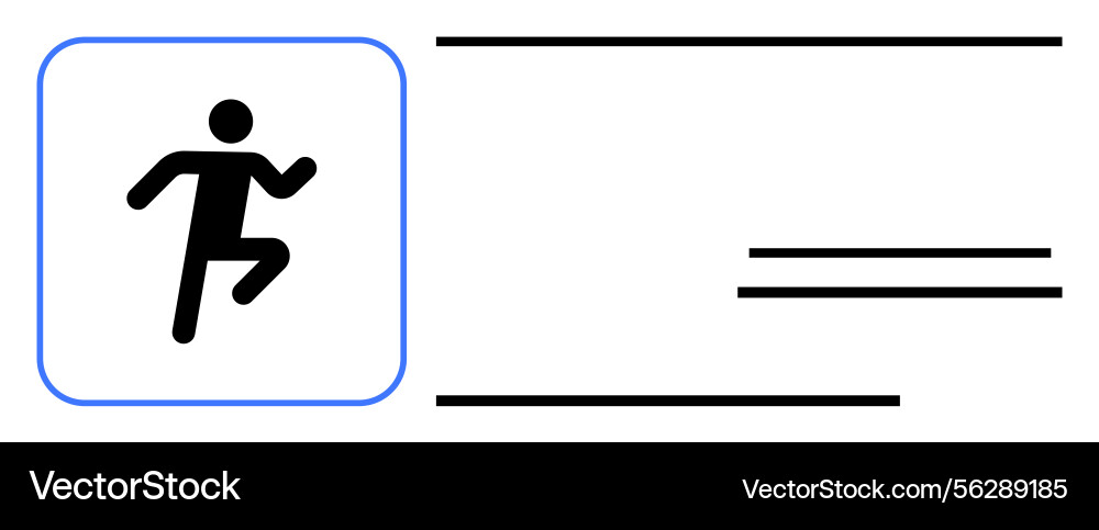 Minimalist navigation concept with running figure Minimalist navigation concept with running figure vector image
