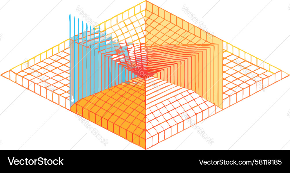 Overlapping 3D Geometric Forms Vector Image