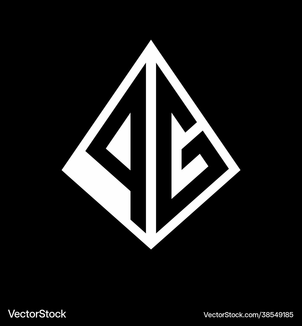 Pg logo letters monogram with prisma shape design Pg logo letters monogram with prisma shape design Vector Image