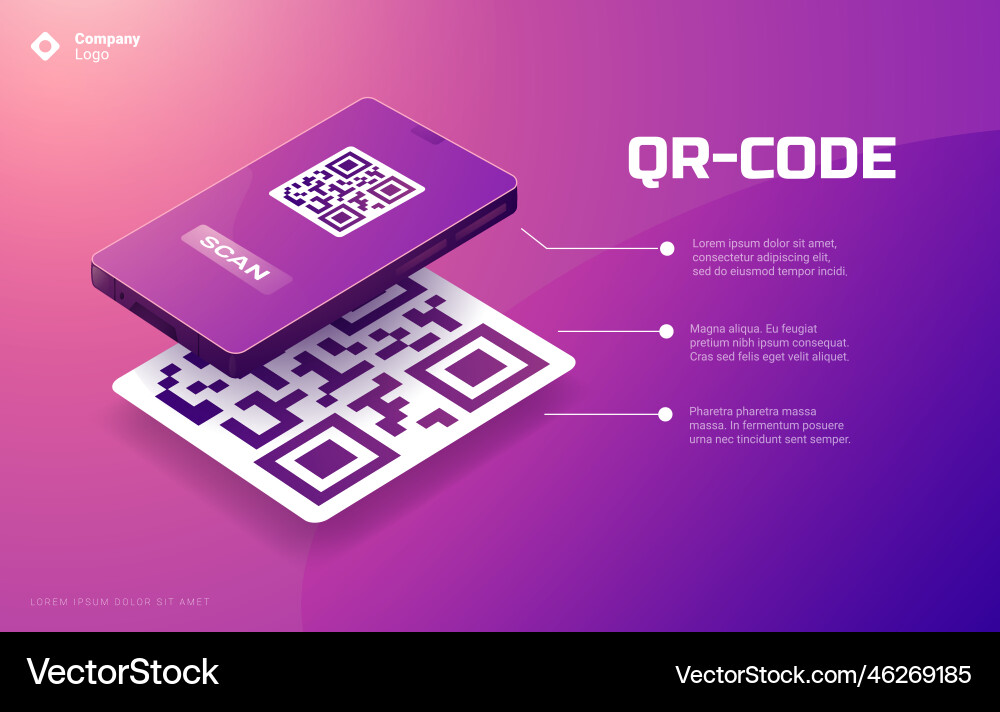 Qr code on phone scan me coding for mobile app vector image