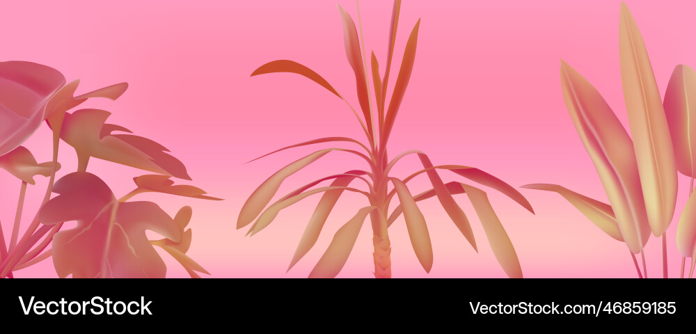 Realistic tropical minimal plant leaves Realistic tropical minimal plant leaves vector image