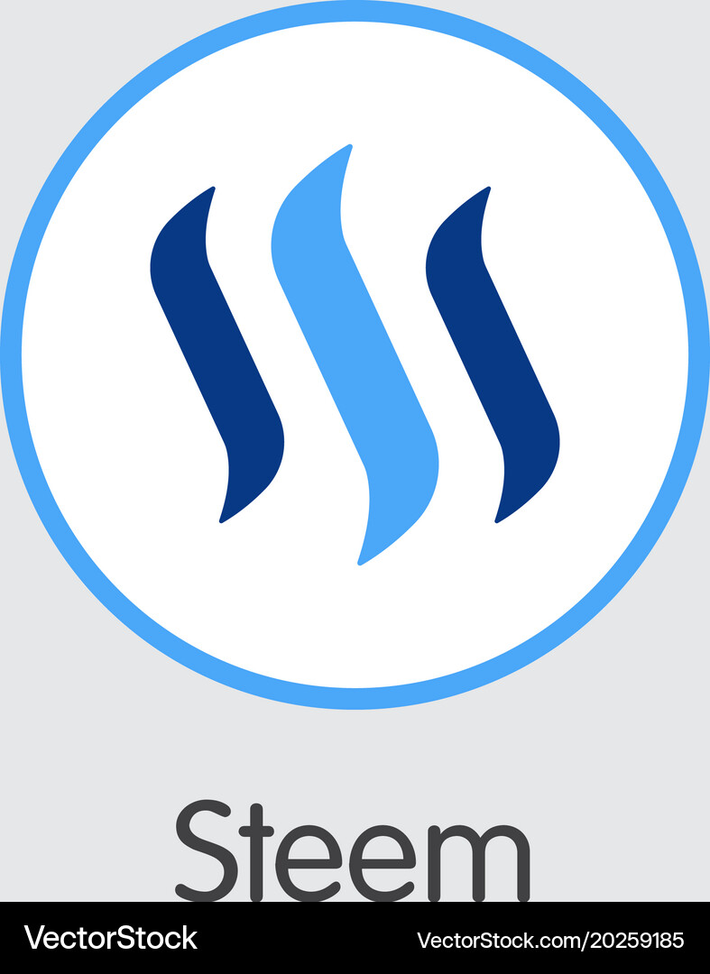 Steem coin - cryptocurrency logo – Royalty-Free Vector | VectorStock