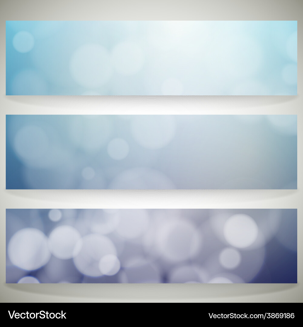 Blurry backgrounds set with bokeh effect abstract Vector Image